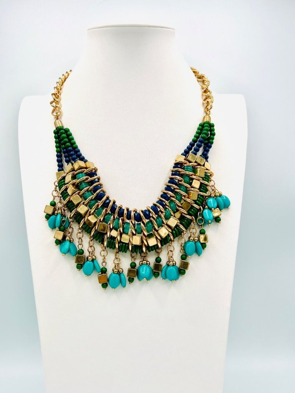 Shut Eye TV Show Wardrobe Statement Necklace Prop Haus COA Gold Tone Beaded